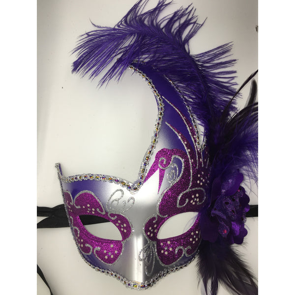 Purple and Silver Mardi Gras Mask – Streets of Orleans