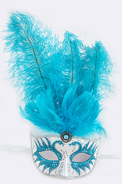 Turquoise Mardi Gras Mask – Streets of Orleans