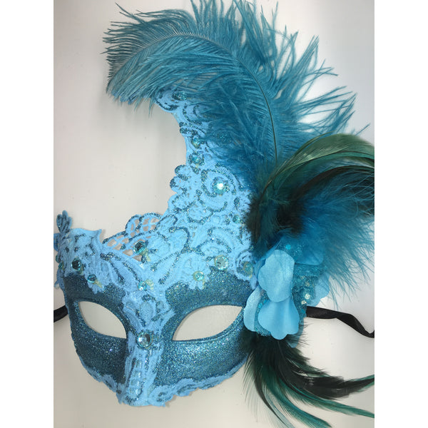 Light Blue Mardi Gras Mask – Streets of Orleans